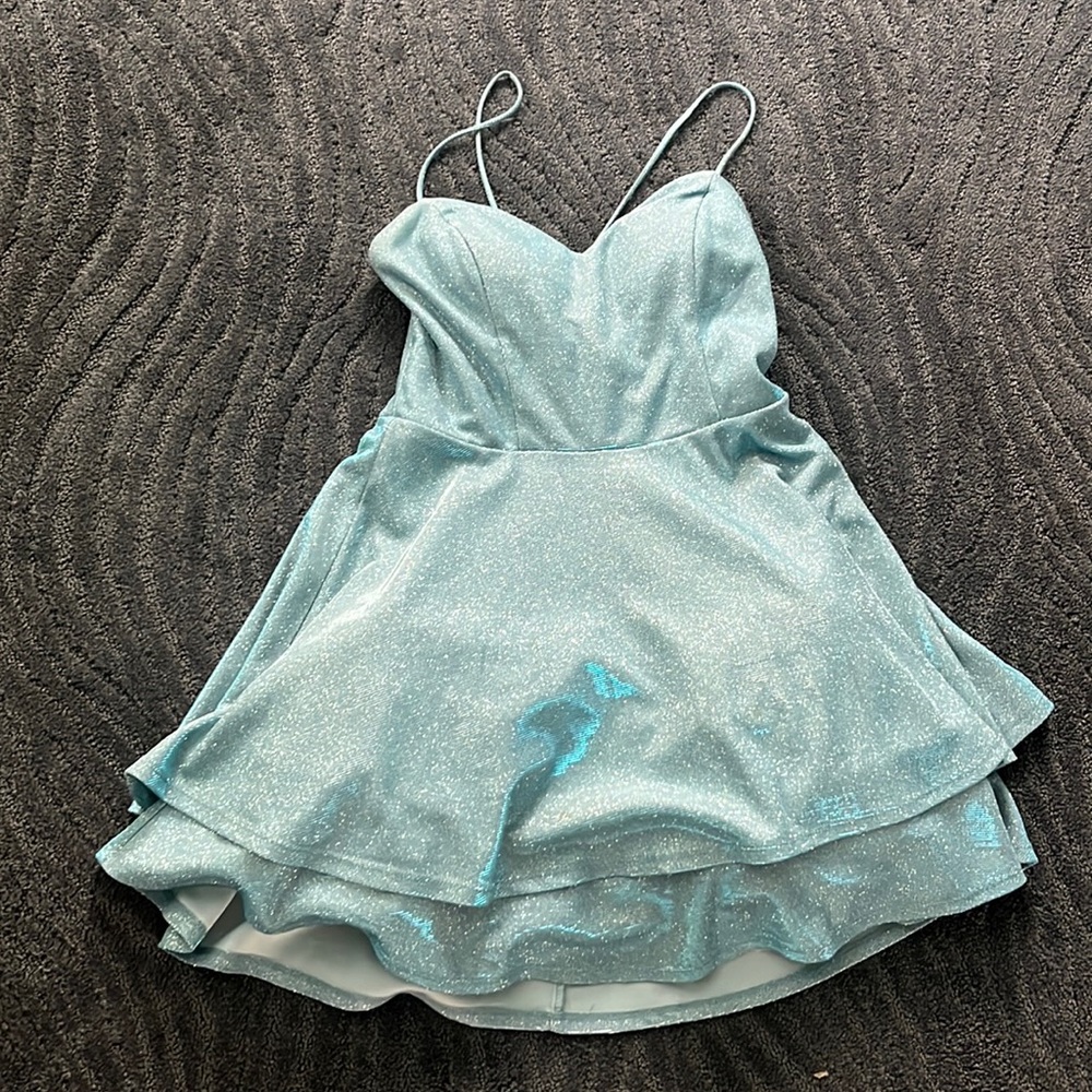 Sparkly blue homecoming dress